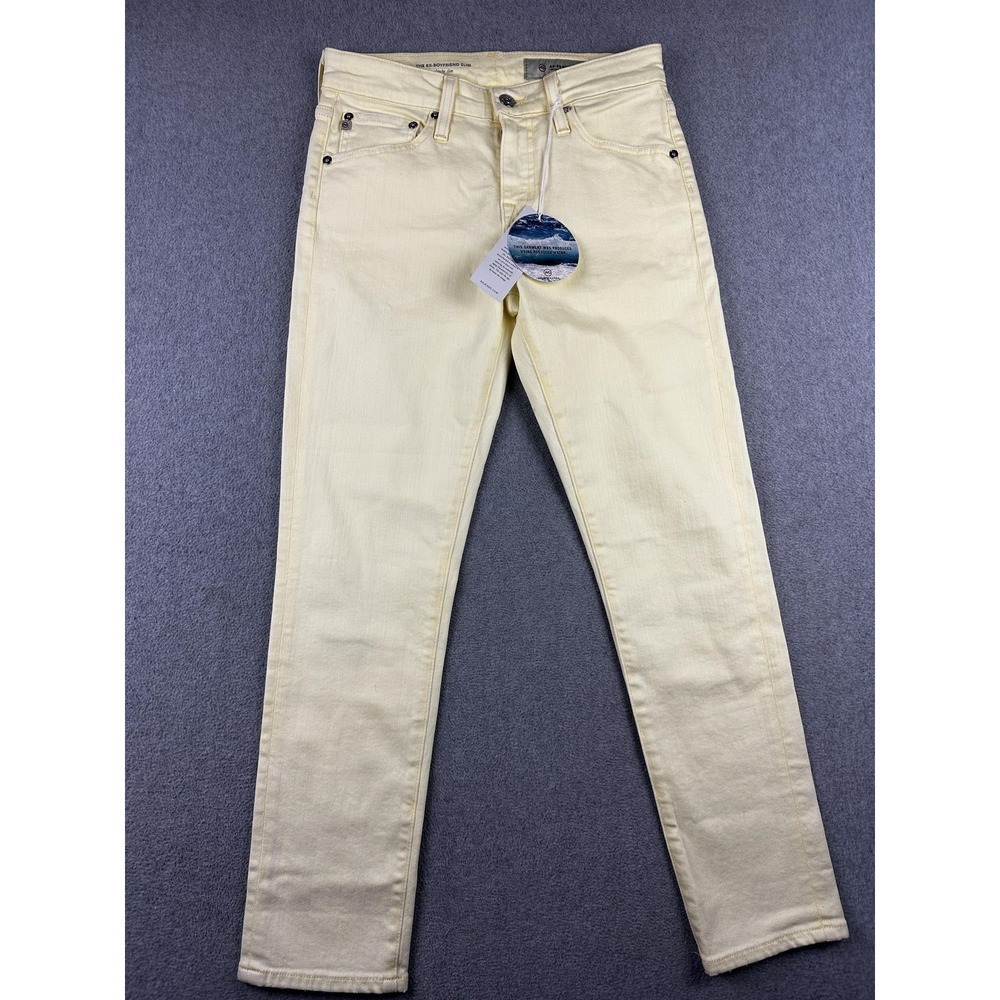 AG Jeans Ex-Boyfriend Slim Jeans Womens 25 Yellow Slouchy Slim Made USA Stretch